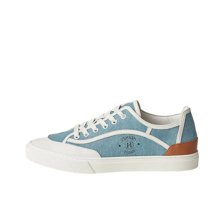 HERMES Get Low Top Stylish Skateboarding Shoes Men's Light Blue