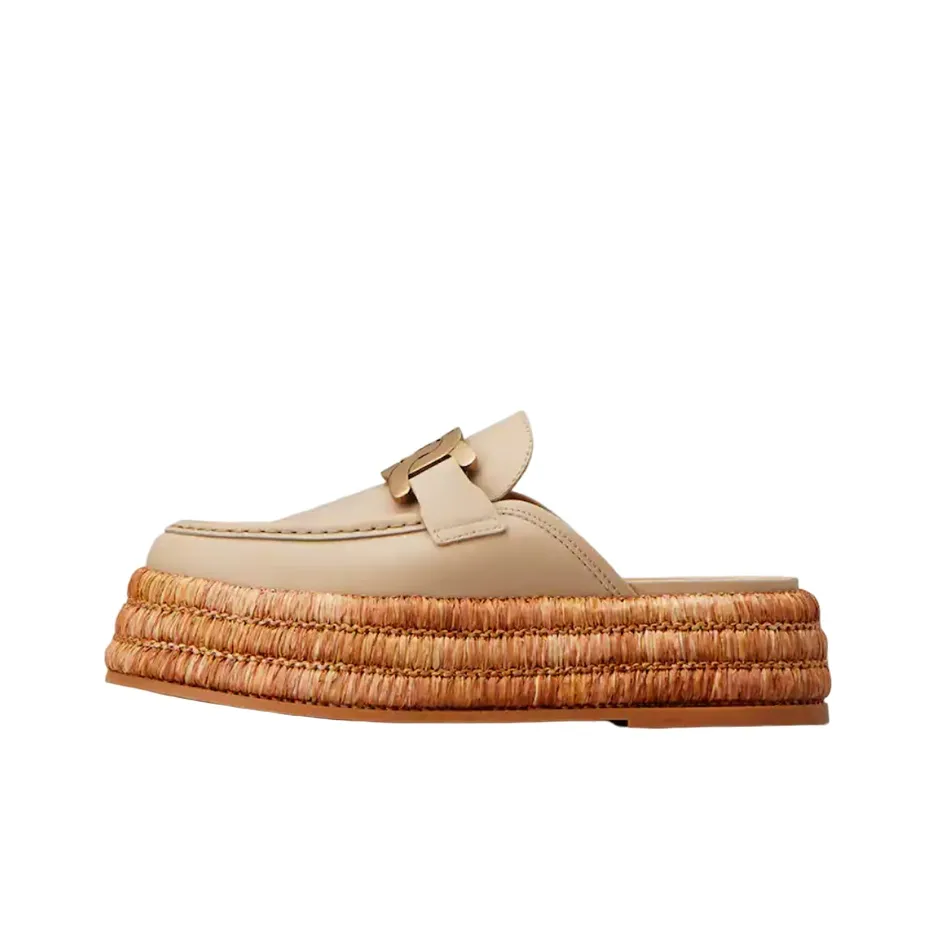 TOD'S Logo plaque Flatform Espadrilles