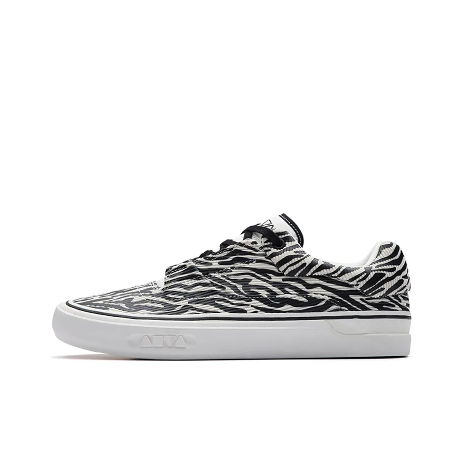 Anta Ao Li MD Zebra Print Abrasion Resistant Slip Resistant Coverage Low Top Skateboard Shoes Men's White Black