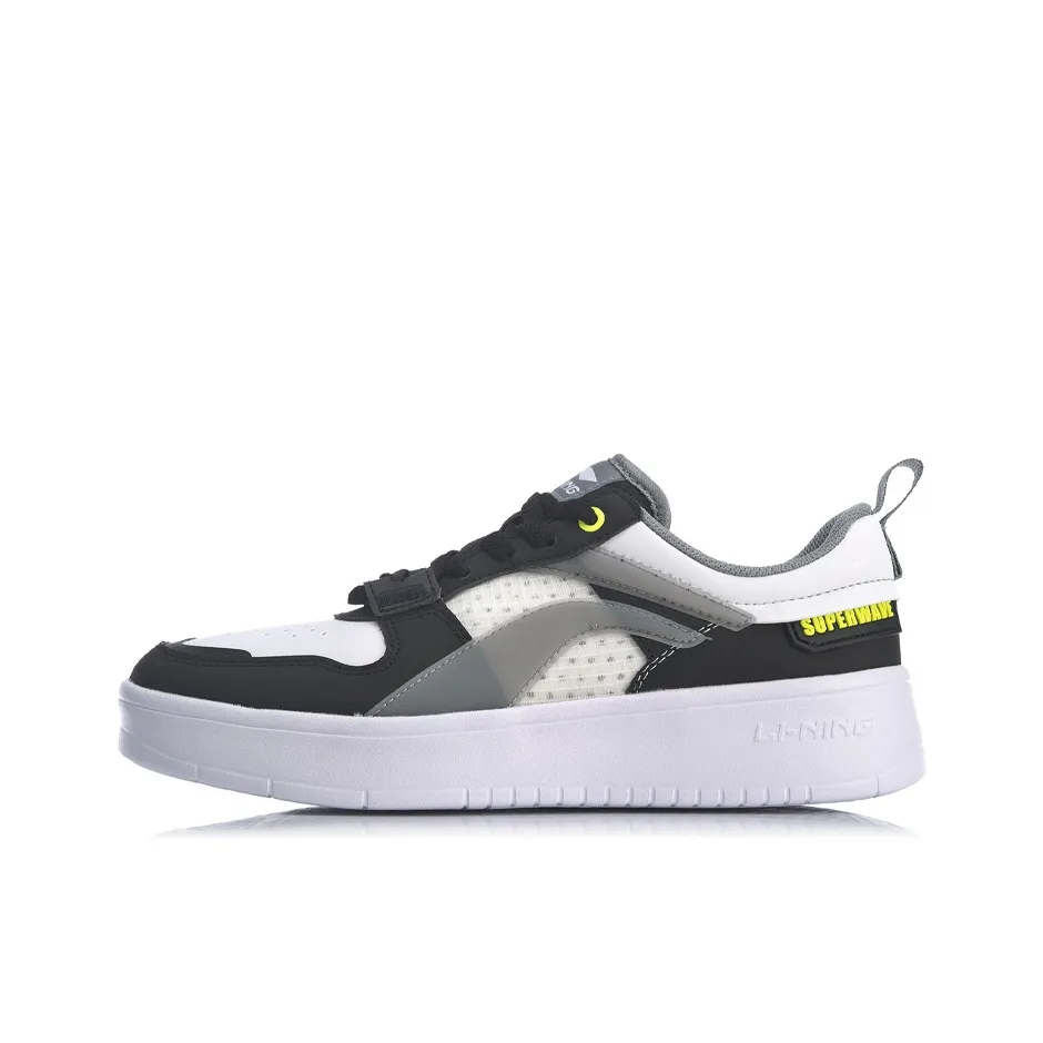 LiNing Wave Superwave Lite Anti Slip Wear Resistant Low Top Skateboard Shoes Men's White Black Gray
