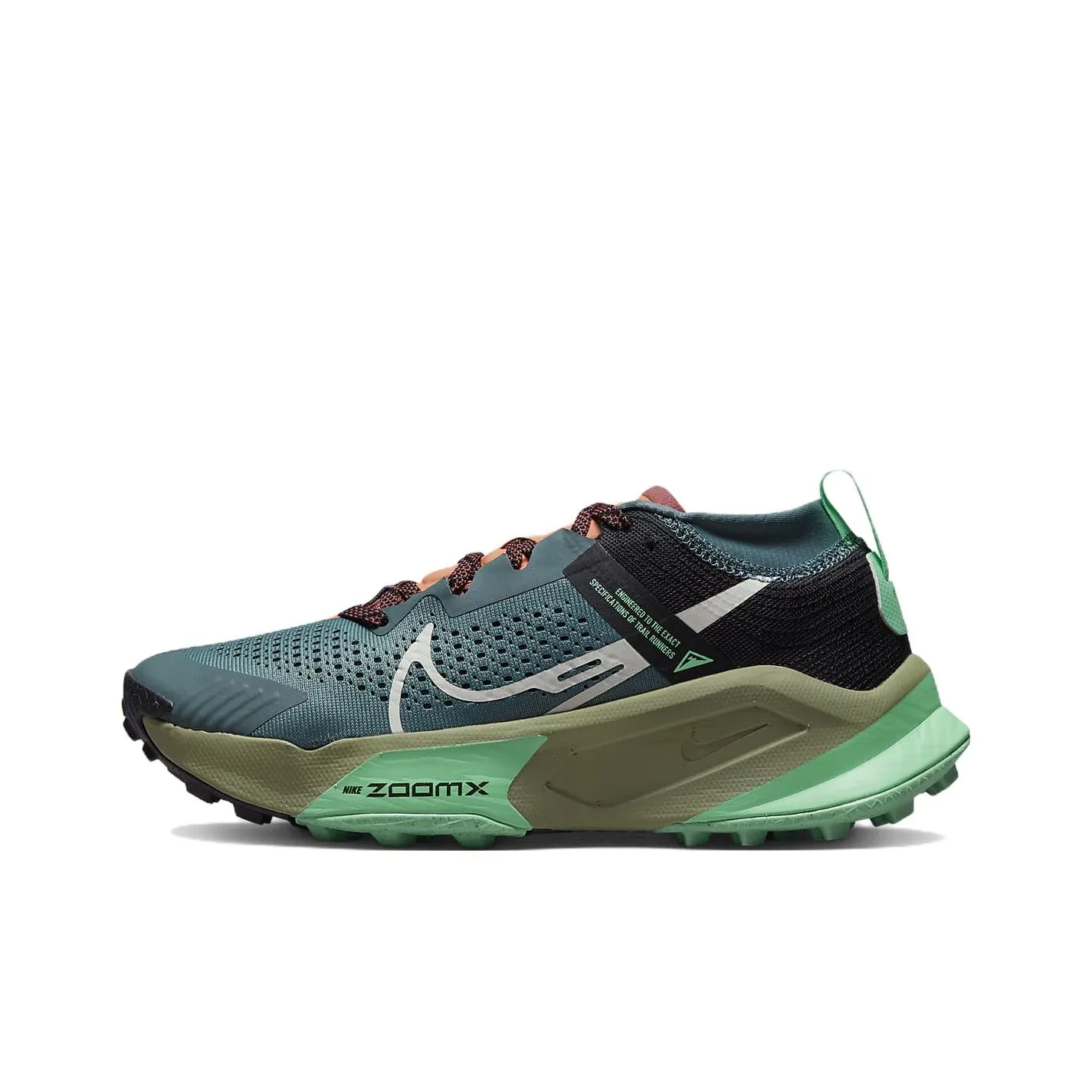 Nike ZoomX Zegama Mineral Slate Black Green Glow Light Bone Women's