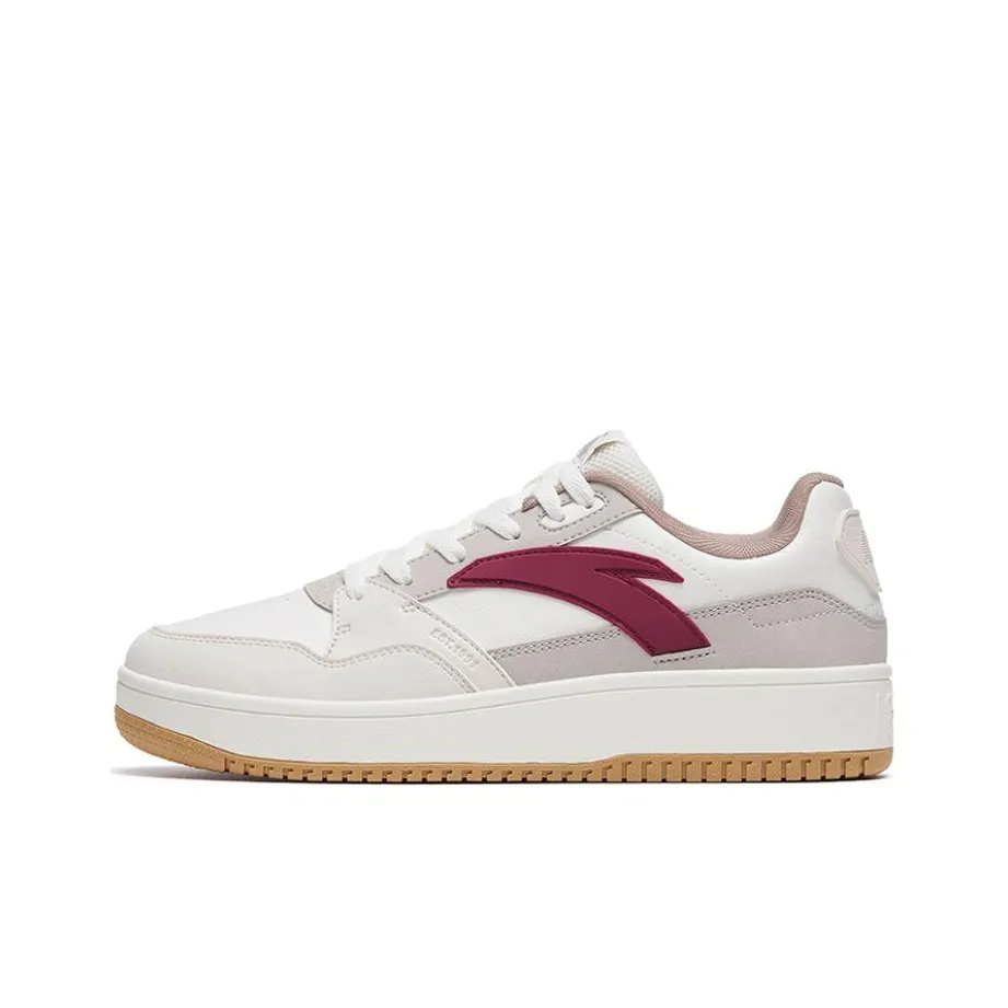 Anta 982GZ Anti Slip And Wear Resistant Breathable Low Top Skateboard Shoes Men's White Gray Red
