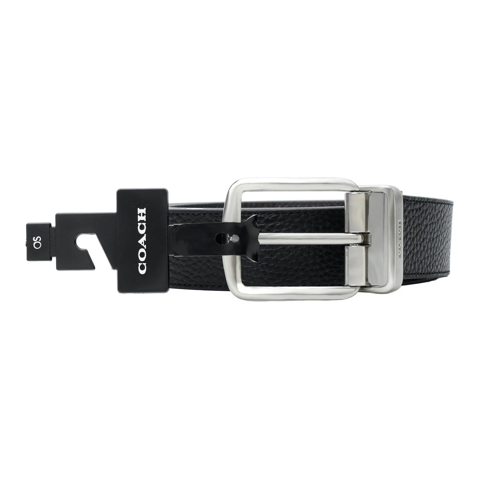 COACH Harness Buckle Cut-To-Size Reversible Belt Men's Black