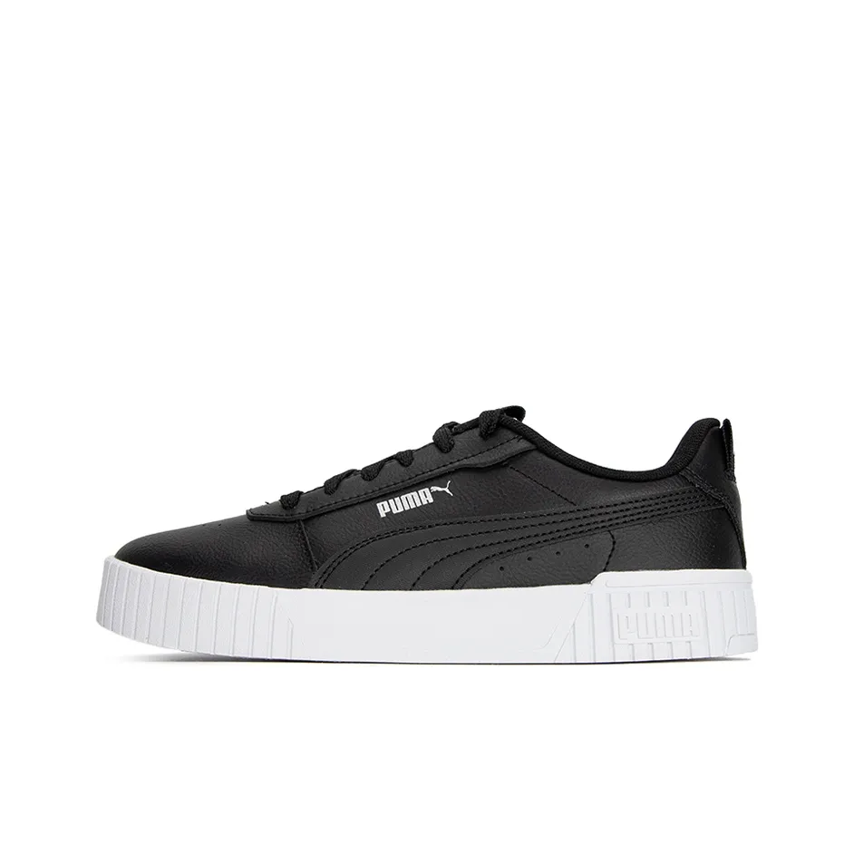 PUMA Carina 2,0 2,0 Tape Low Top Скейтборд Кроссовки Женские Черный Белый