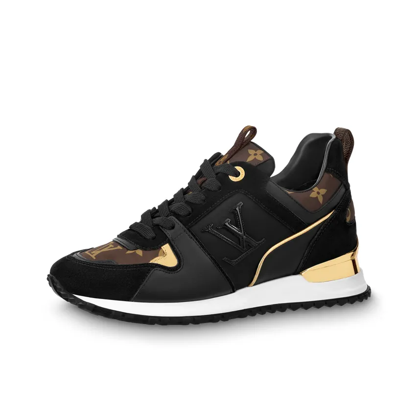 LOUIS VUITTON Run Away Trainers 'Black With Brown Monogram' Women's