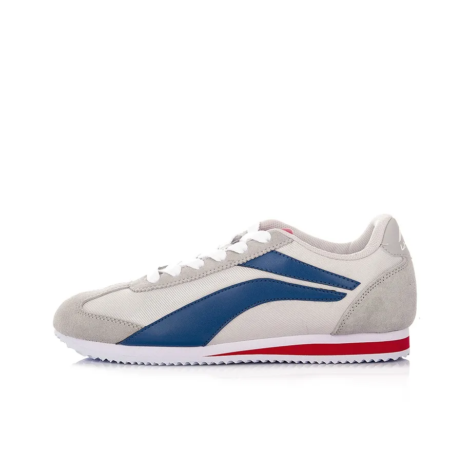 LiNing 3K Shock Absorbing, Non Slip, Wear Resistant, Breathable And Lightweight Low Top Running Shoes Men's Gray Blue