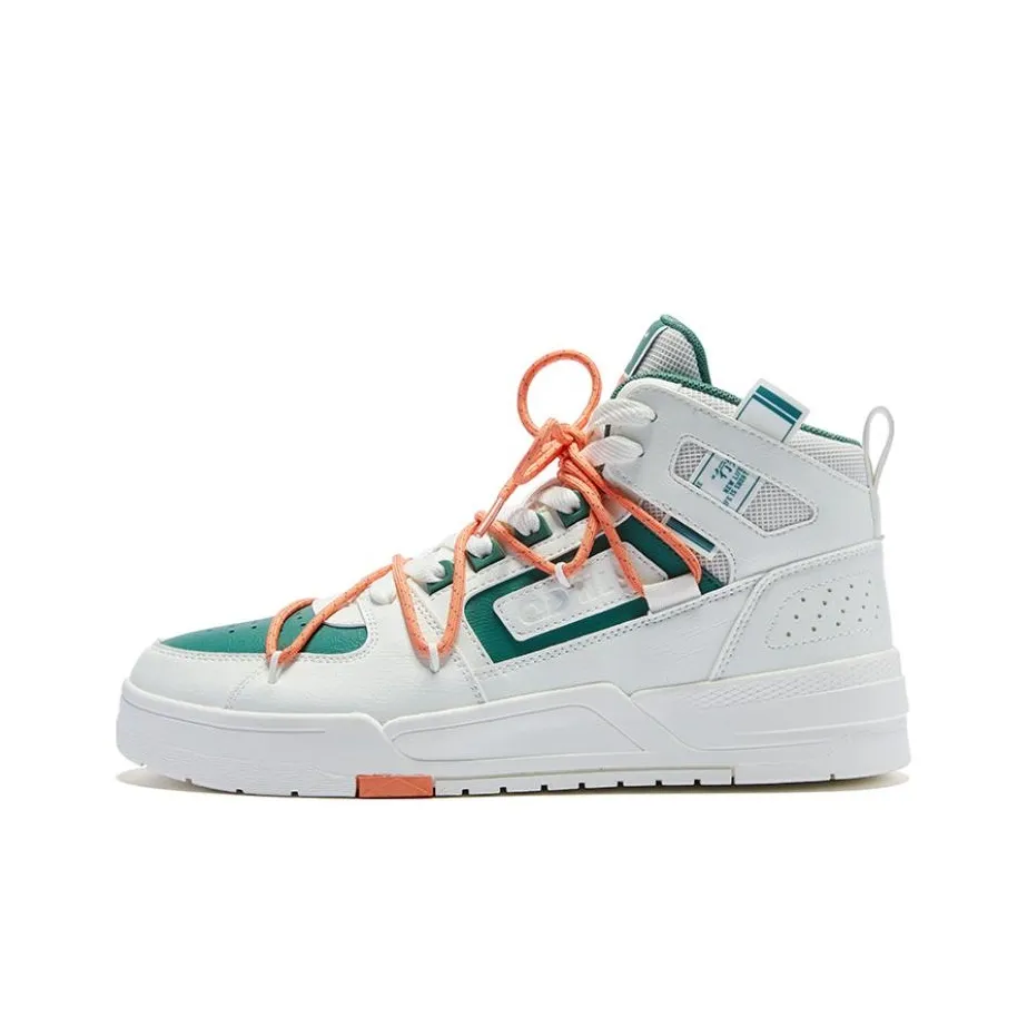 QIAODAN Inheritance 1,0 Slip Устойчивый к истиранию Высокий Топ Скейтборд Кроссовки Мужские Бледно-зеленый