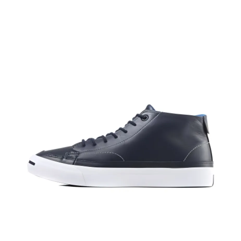Converse Jack Purcell Slip Resistant Cushioning High Top Skateboard Shoes Unisex Navy Blue