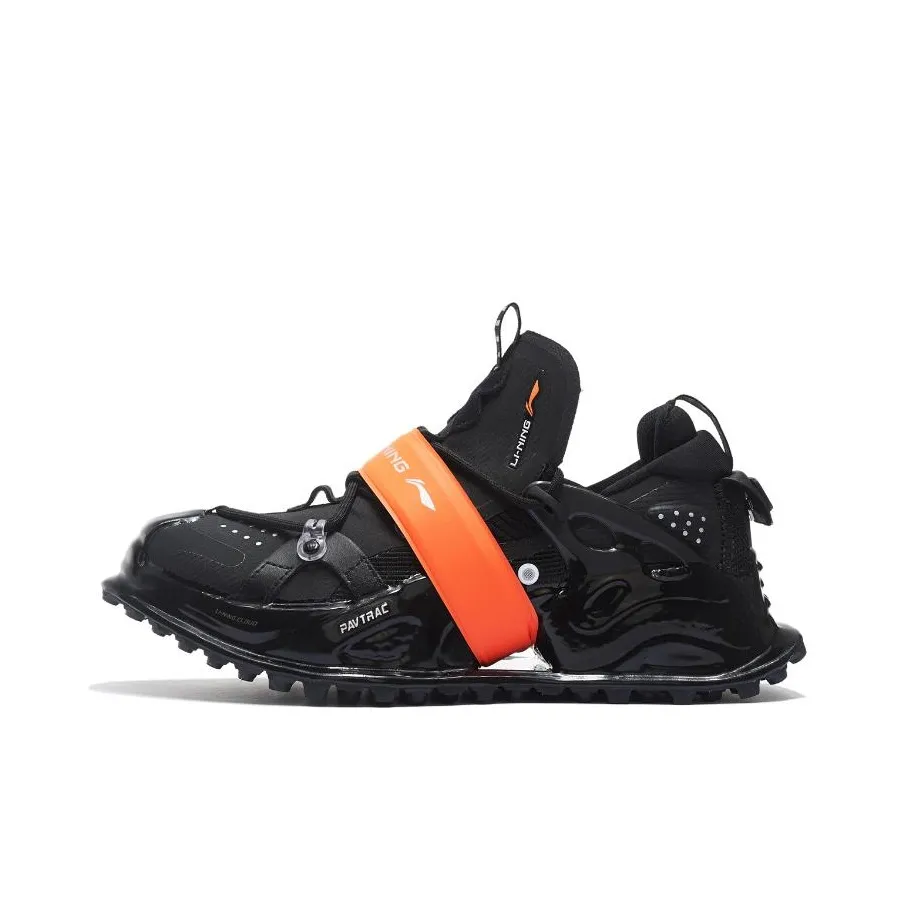 LiNing Pan Gu Halo Cushioning Anti Slip And Wear Resistant Low Top Sports Casual Shoes Men's Black Orange