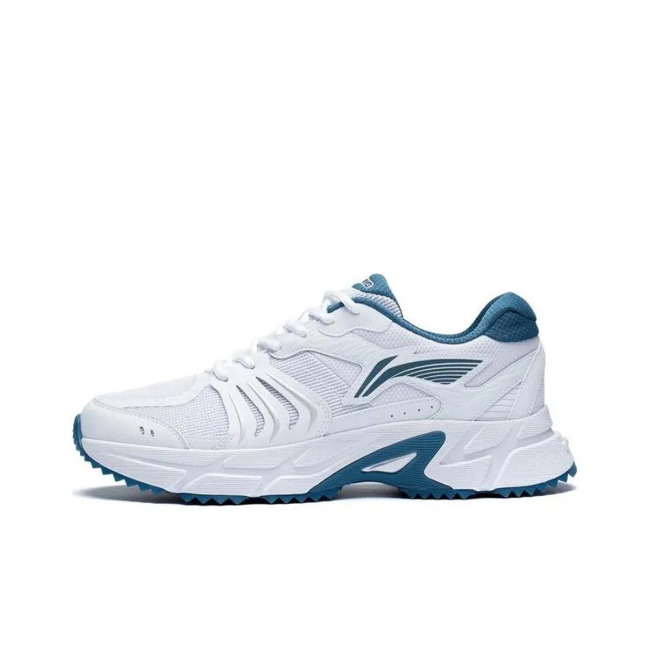 LiNing Pick Up The Light Abrasion Resistant Breathable Low Top Running Shoes Men's White Blue