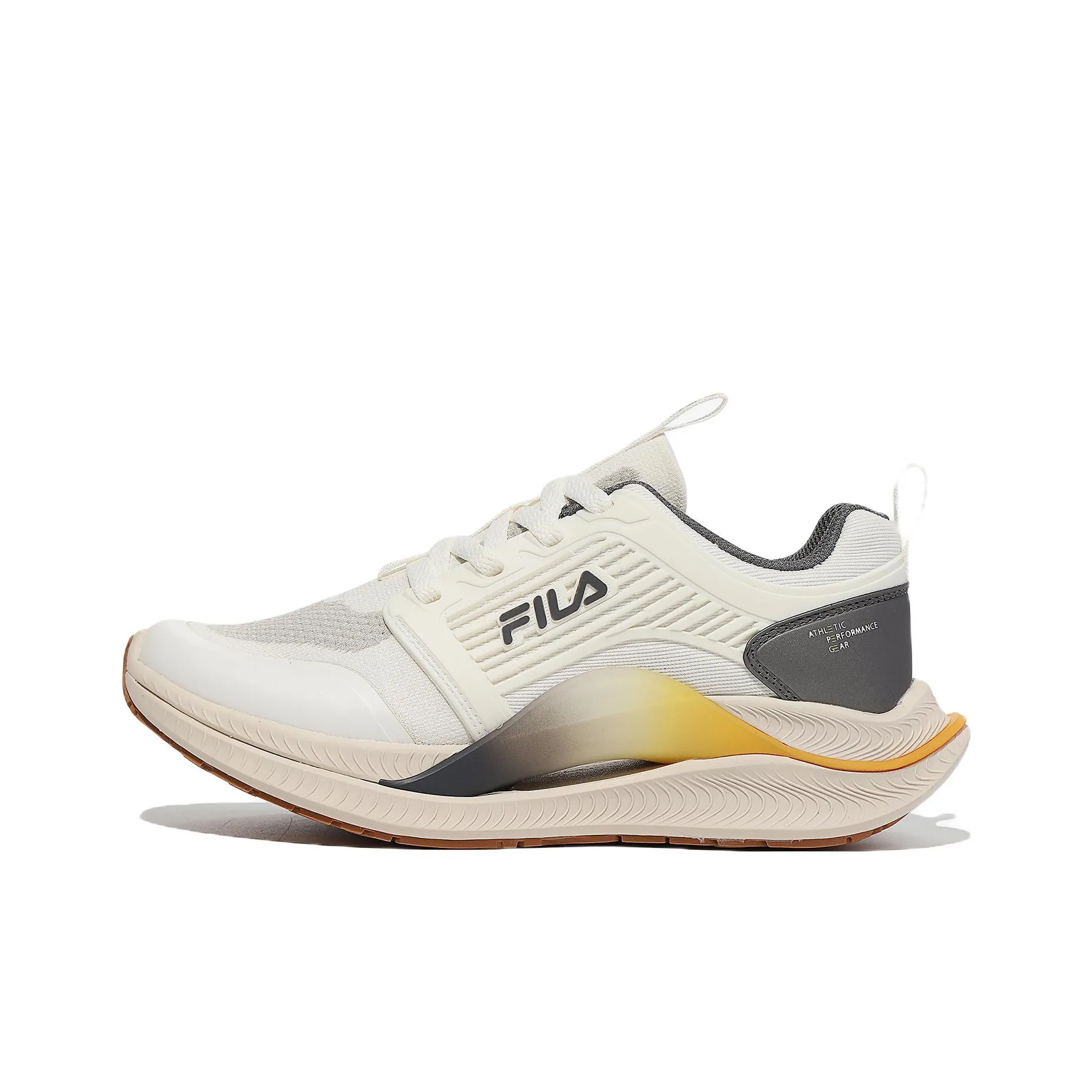 FILA Performance Low Top Casual Shoes Unisex White Gray Yellow Korean Style