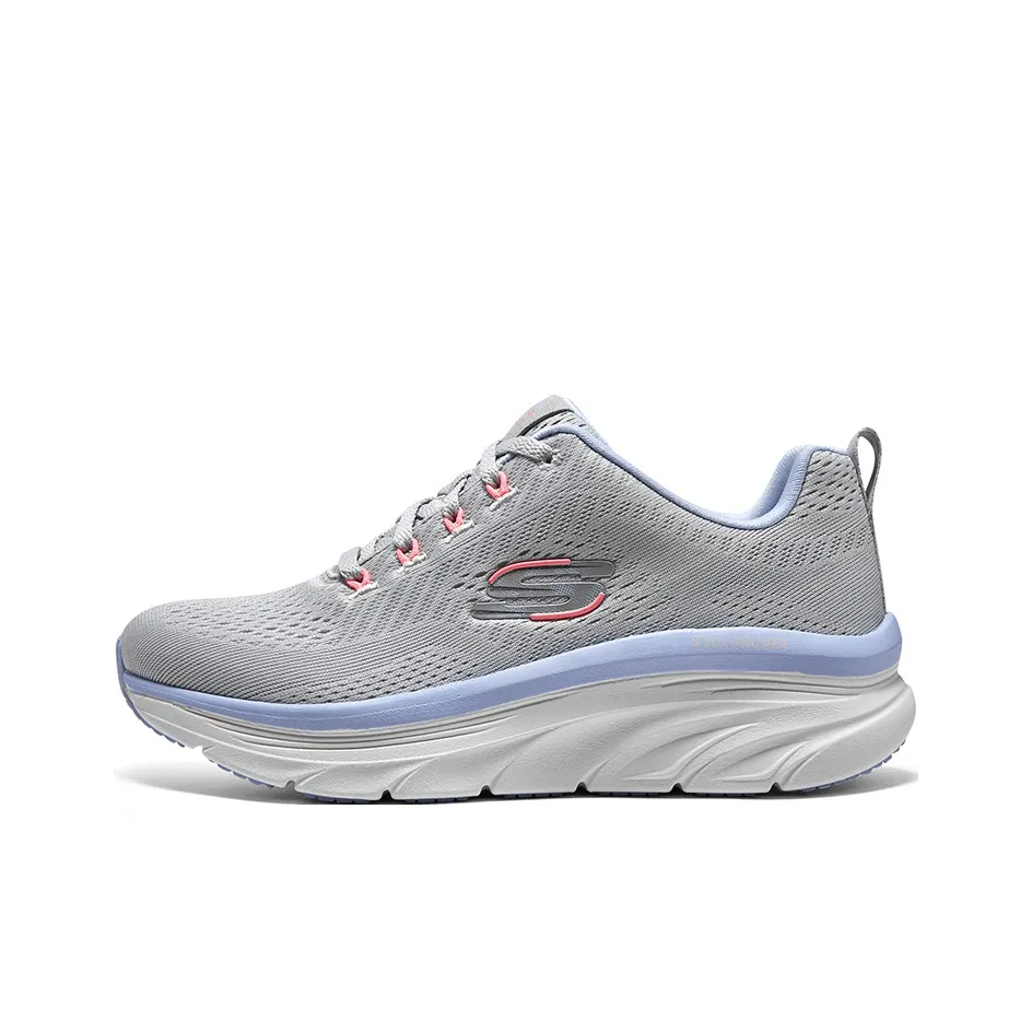Skechers D'lux Walker Low Top Casual Shoes Women's Gray Purple Pink