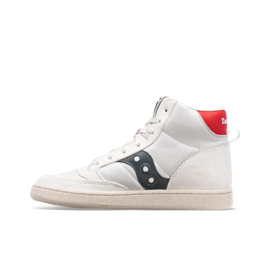 Saucony Jazz Court High Skateboard Shoes Unisex High Top White/Red