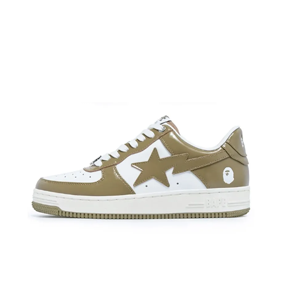 BAPE A BATHING APE Bape Sta Patent Leather White Khaki 2023