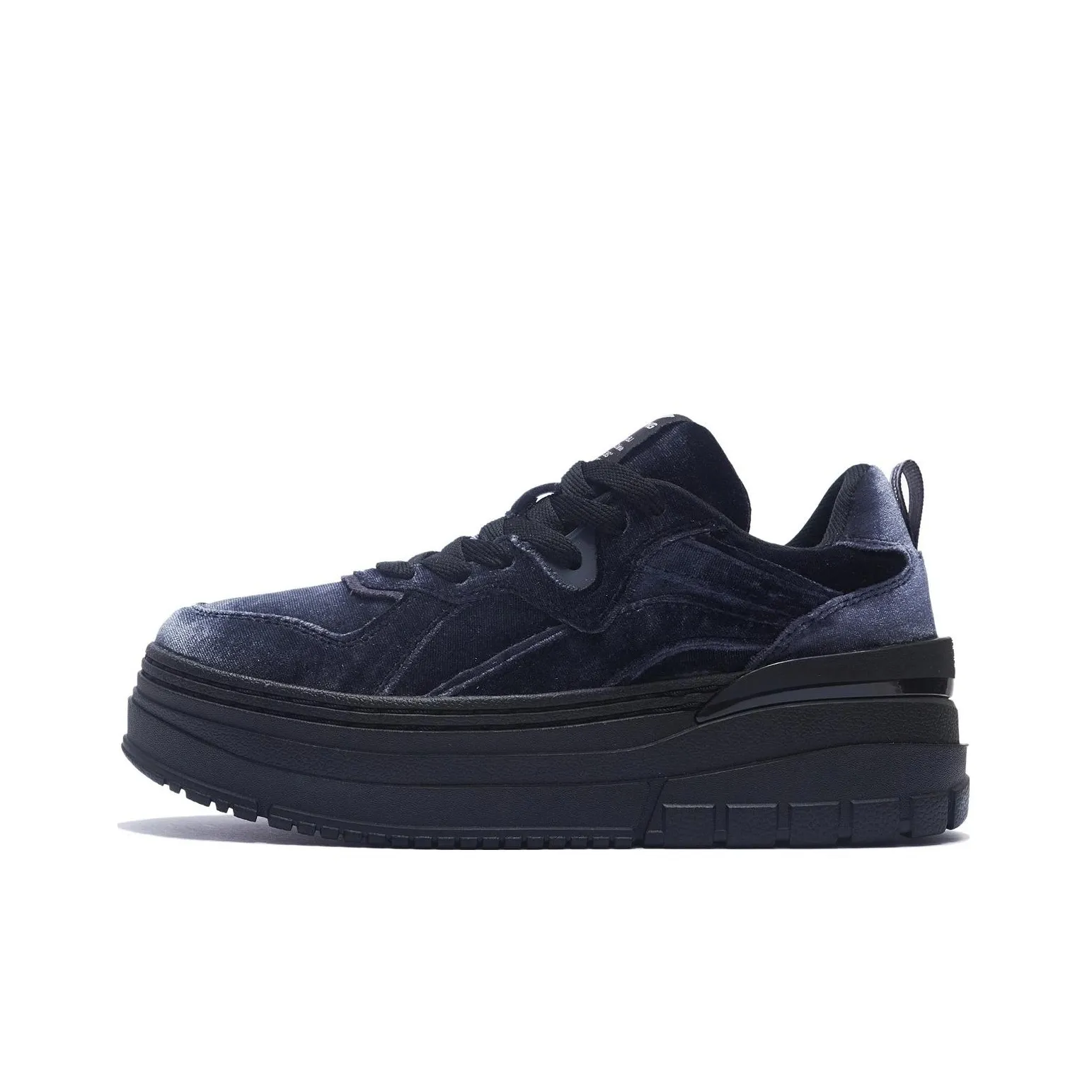LiNing Wave Platform Anti-Slip And Wear-Resistant Lightweight Height Increasing Low-Top Skateboard Shoes Women's Black