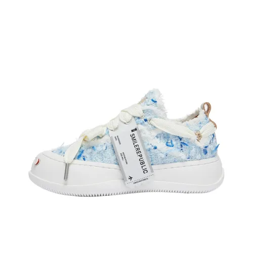 SMILEREPUBLIC Laugh Series Кроссовки для скейтбординга Low Top Сине-белый Унисекс