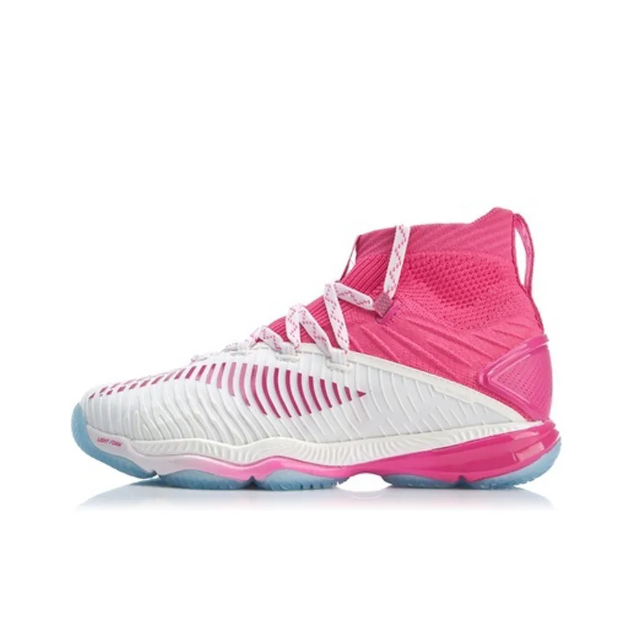 LiNing Ranger Chameleon 3.0 Abrasion Resistant Breathable Mid Top Badminton Shoes Women's Beauty Pink