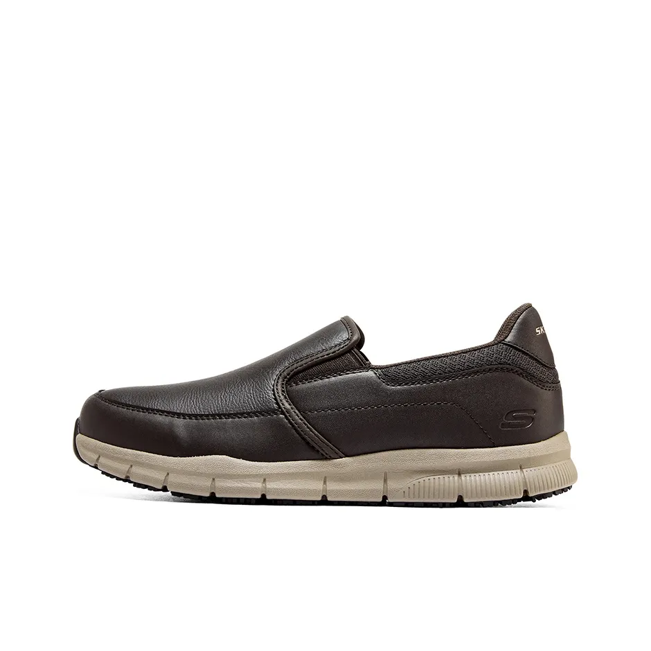 Skechers Relaxed Fit Work Slip-on Non-slip Wear-resistant Shock Absorption Low-Top Casual Shoes Men's Chocolate