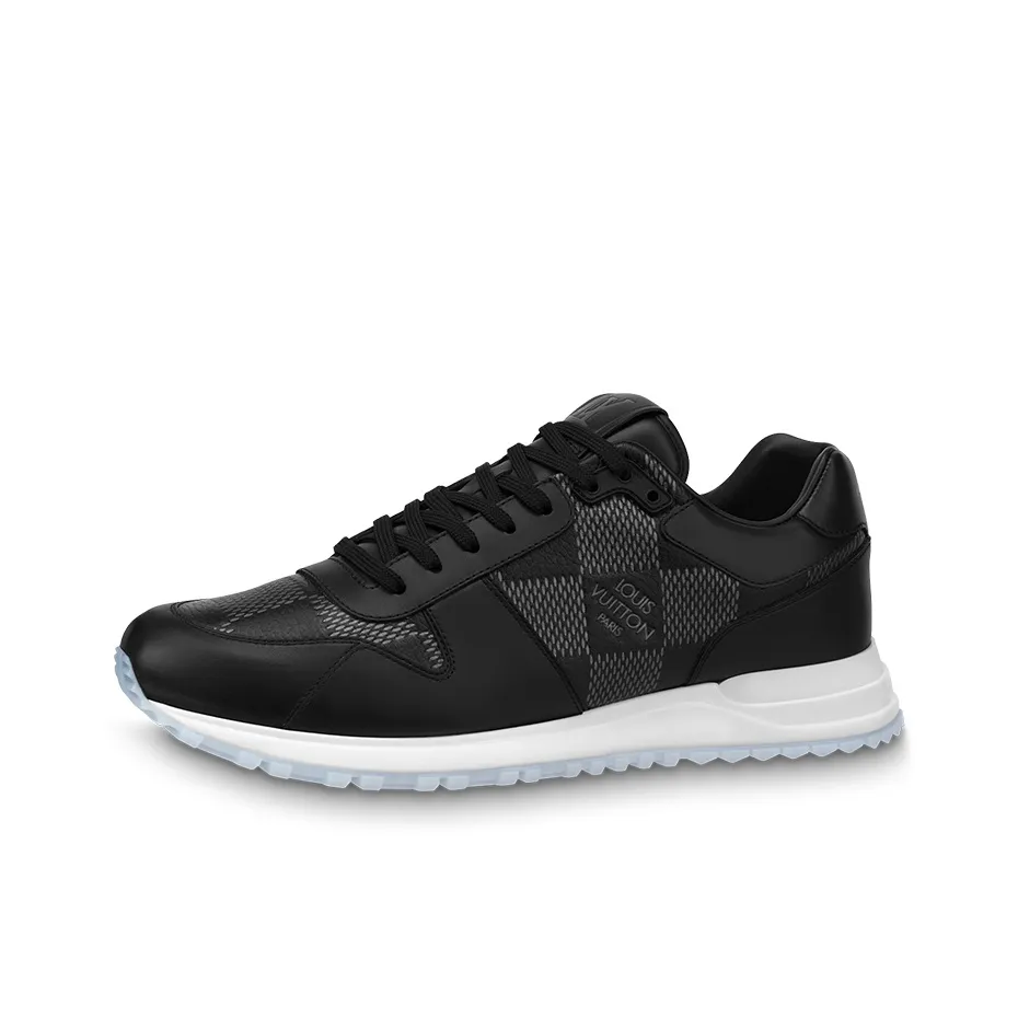 LOUIS VUITTON Run Away Sneakers 'Black With White Plaid'