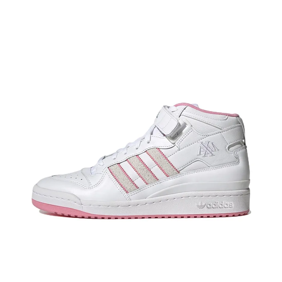 Lil Dre x Adidas Originals Forum Mid ADV Износостойкий и Легкий MID Скейтборд Кроссовки Мужские Розовые Белые