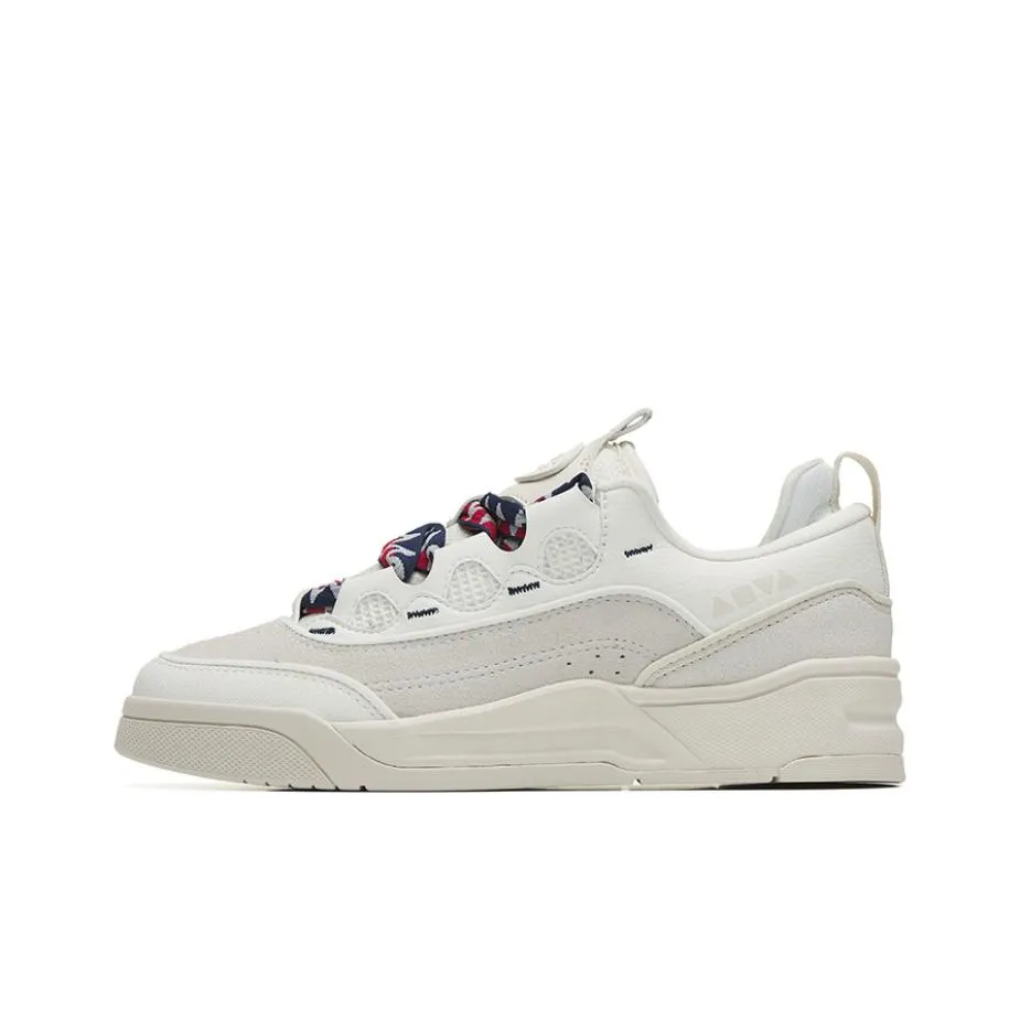 Anta Qie Jie Anti Slip Wear Resistant Low Top Skateboard Shoes Women's White Gray
