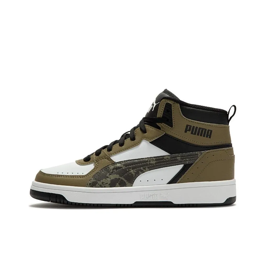 PUMA Rebound Joy CAMO Высокие Кроссовки для скейтбординга Унисекс Коричнево-зеленый