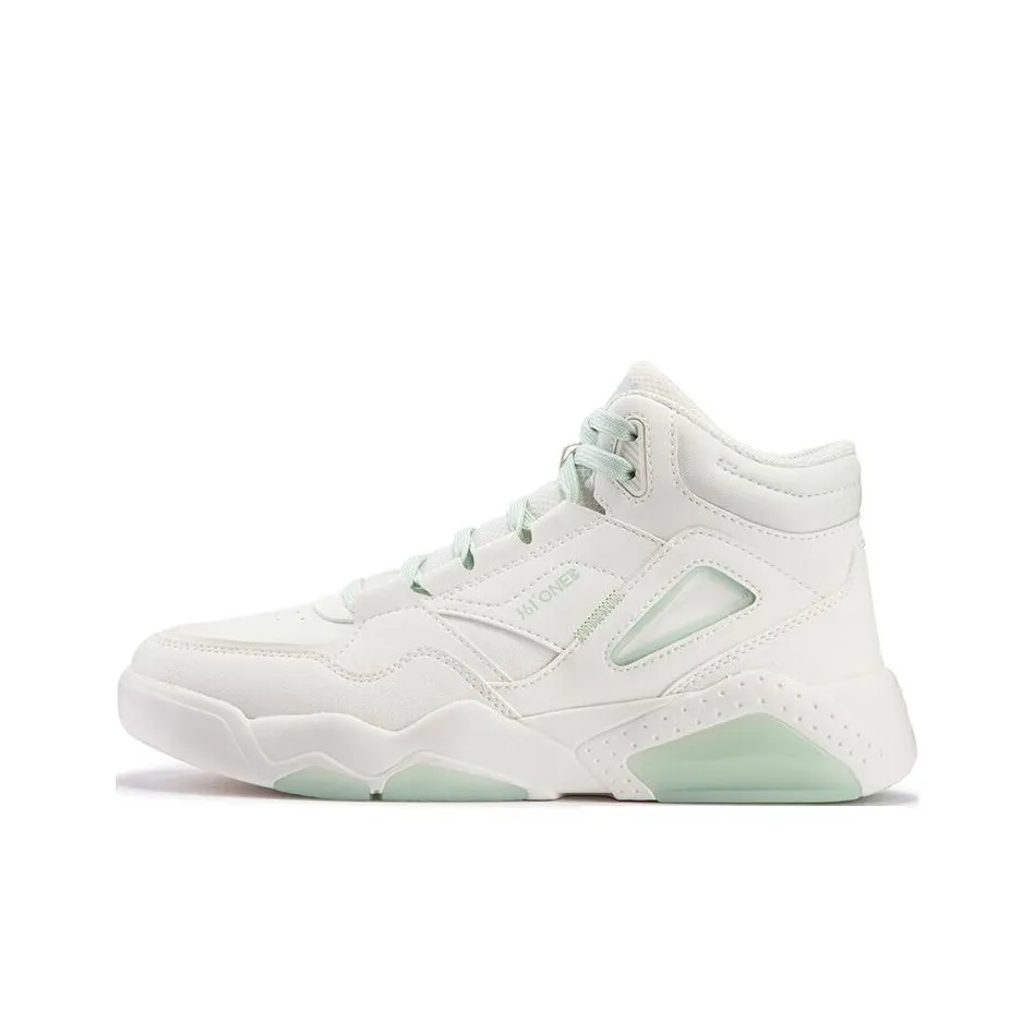 361° Устойчивые к истиранию высокие кроссовки для скейтбординга Женские Белые Зеленые