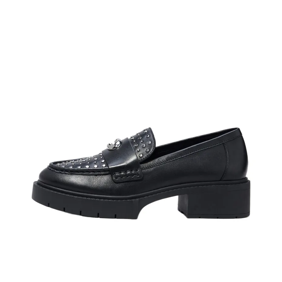COACH Leela Loafers 4cm Women's Black