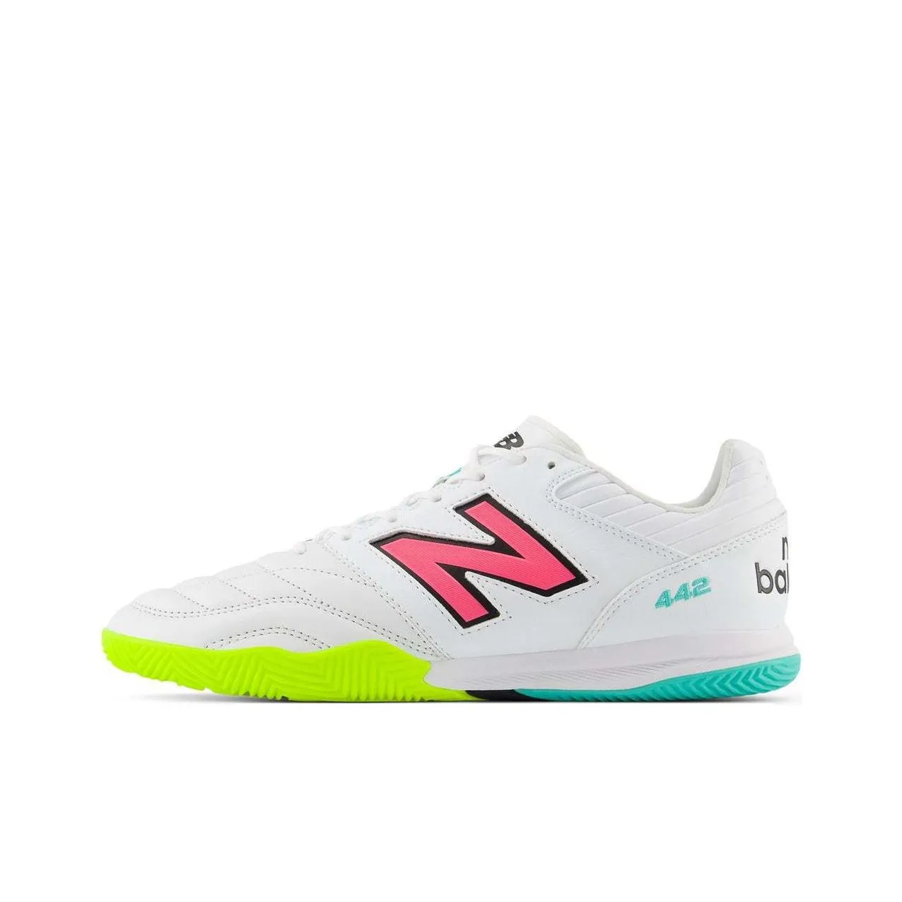 New Balance 442 Pro Indoor V2 White Hi Lite Neon Pink