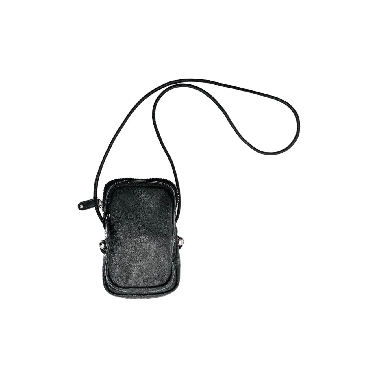 Evanà Cheung Eco Friendly Leather One Shoulder Crossbody Cell Phone Pouch Small Size Unisex Dark Chocolate