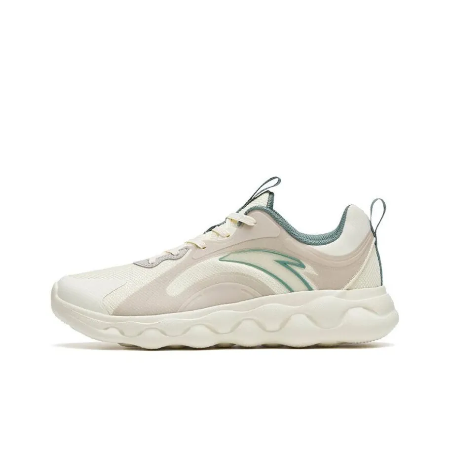Anta Sheepskin Cushioning, Slip Resistant, And Abrasion Resistant Low Top Running Shoes Men's White Gray Green