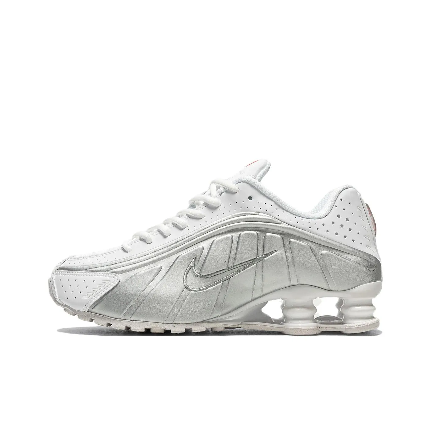 Nike Shox R4 White Metallic Silver Women's