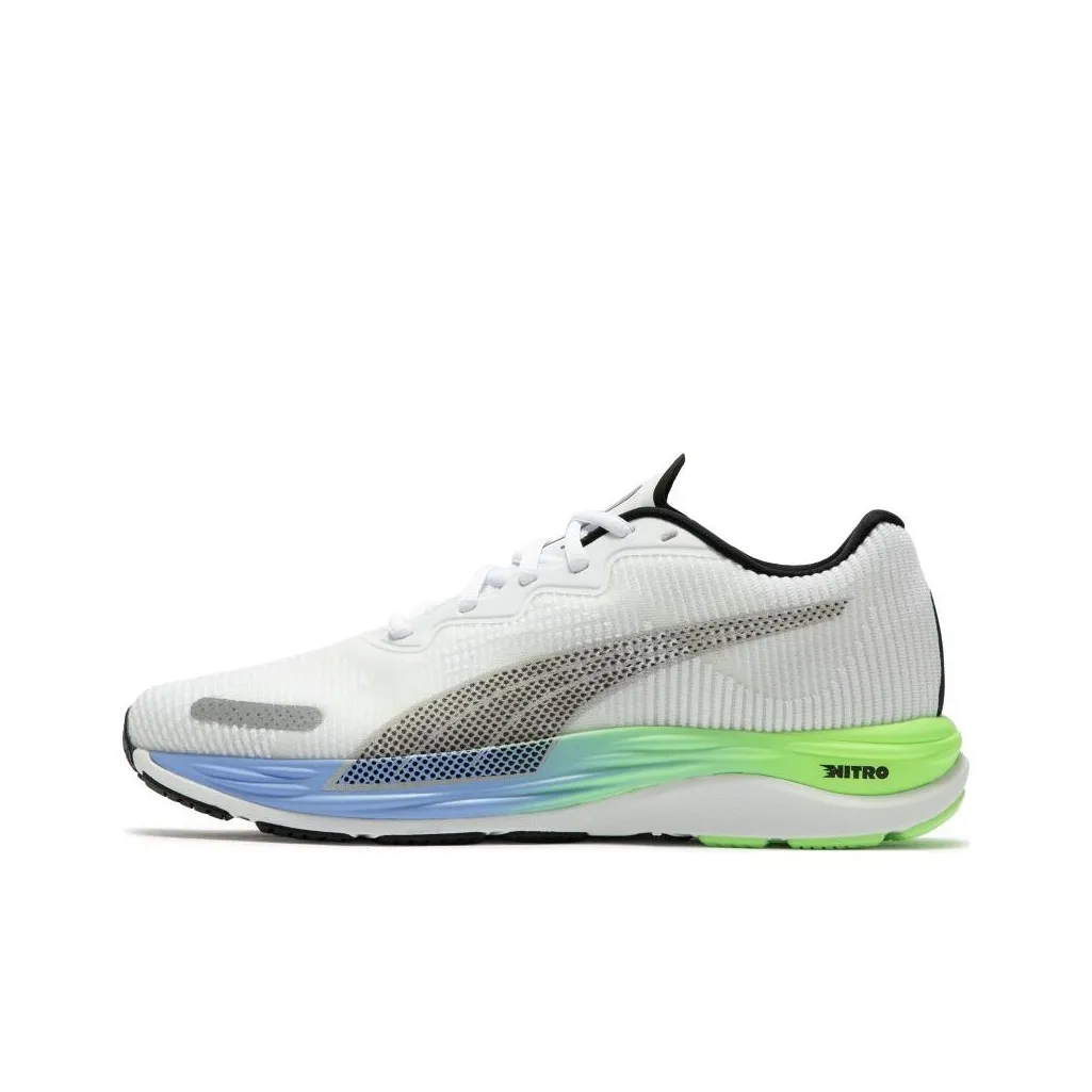 PUMA Velocity Nitro 2 противоскользящие устойчивые к истиранию низкий топ беговые кроссовки мужские белые