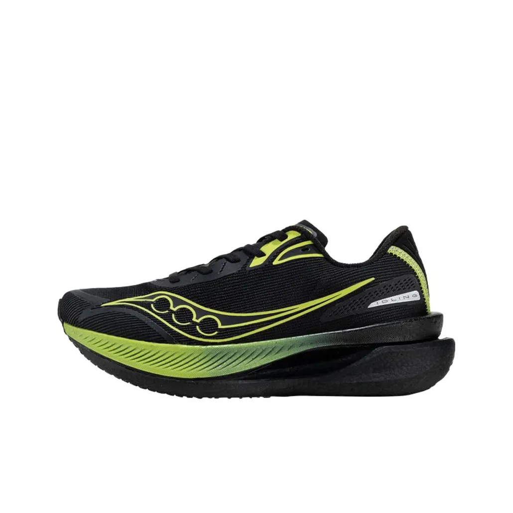 Saucony IDLING Cruise Slip-resistant Abrasion-resistant Low-top Беговые кроссовки Унисекс Черный Зеленый