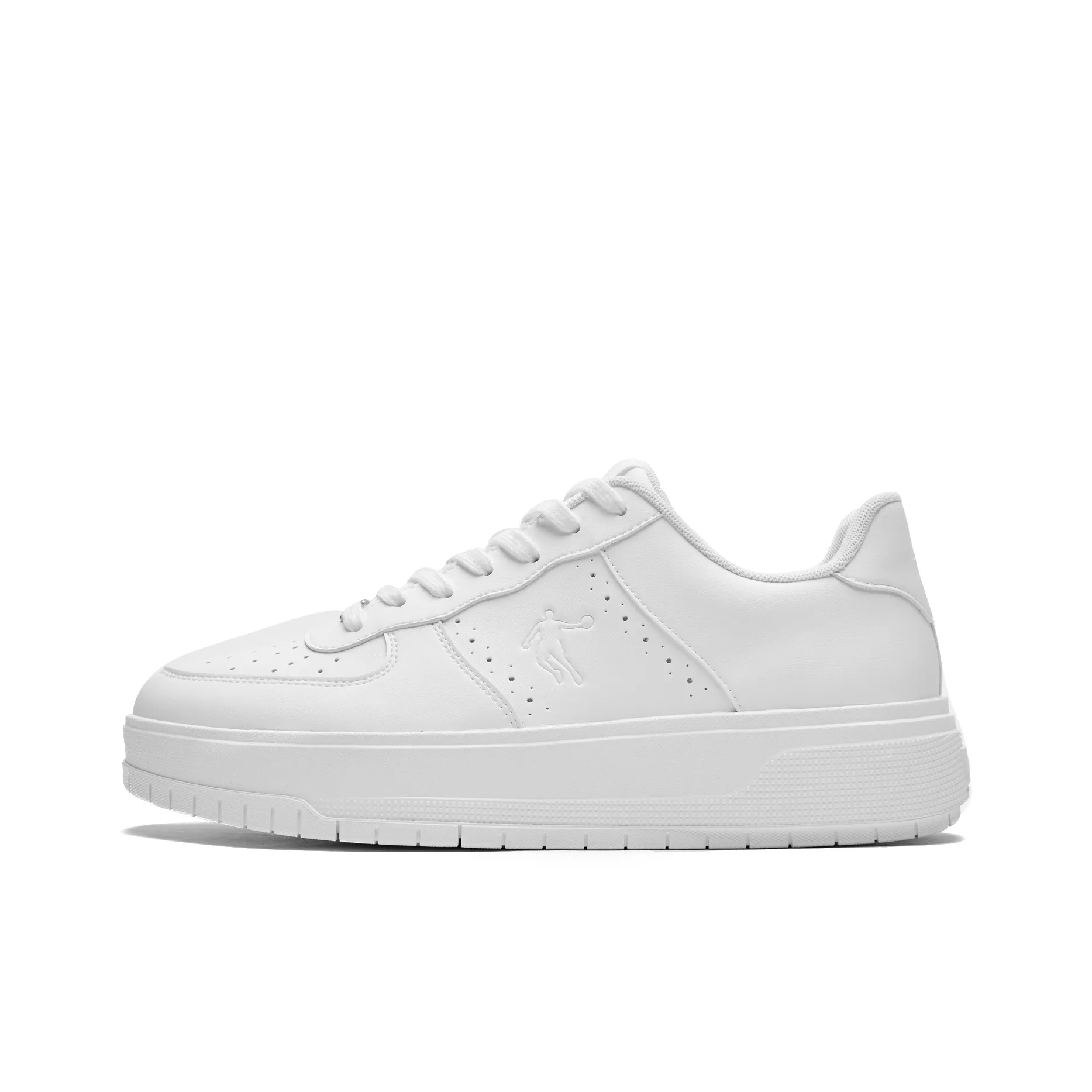 QIAODAN Five Centimeters Skateboard Shoes Men's Low Top Jordan White