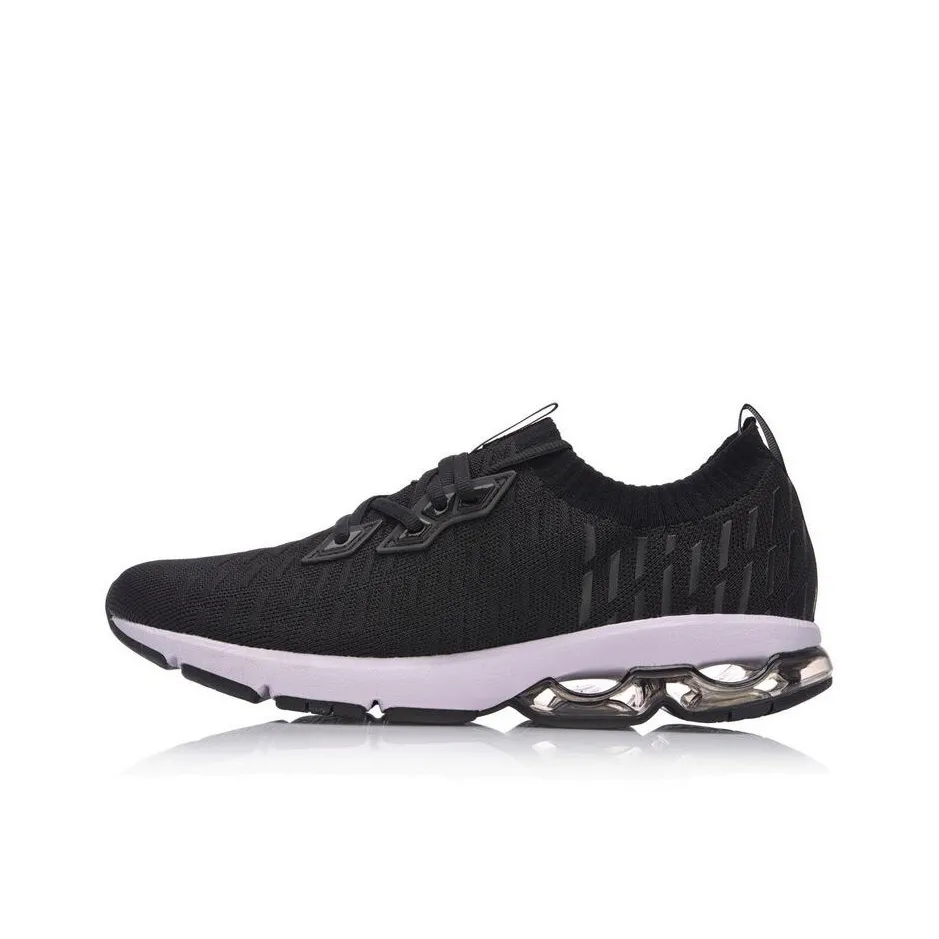 LiNing Half Air Cushion Cushioned Slip-Resistant Low-Top Running Shoes Unisex Black