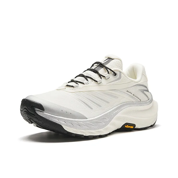 ANTA Устойчивые к истиранию низкие кроссовки для бега по пересеченной местности Женские Айвори Белый Серебряный