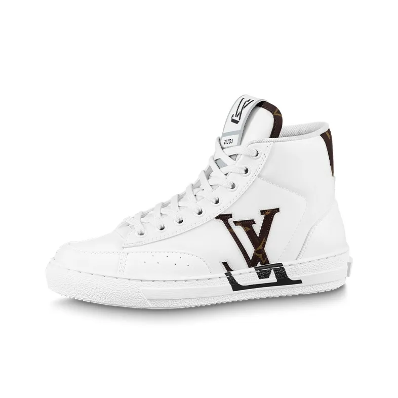 LOUIS VUITTON Charlie Ankle Sneakers 'White With Side Brown Logo' Women's