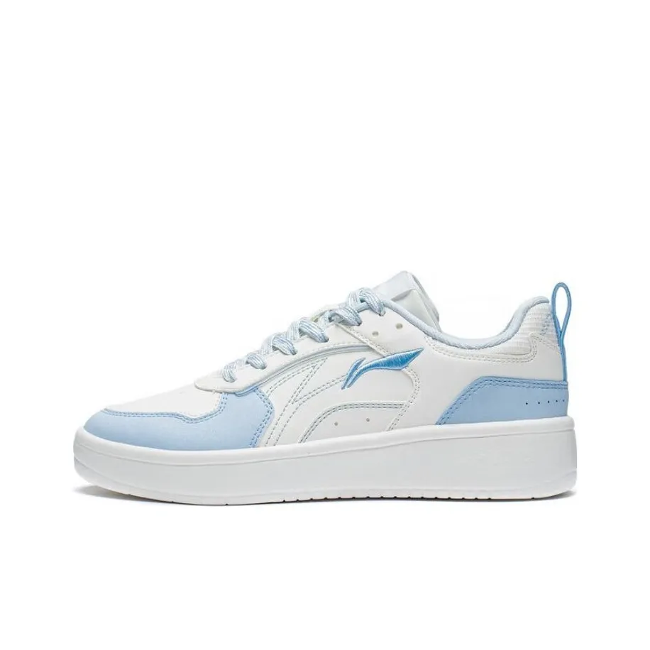 LiNing Spike Years Slip Resistant, Abrasion Resistant, Breathable Low Top Skateboard Shoes Women's White Blue