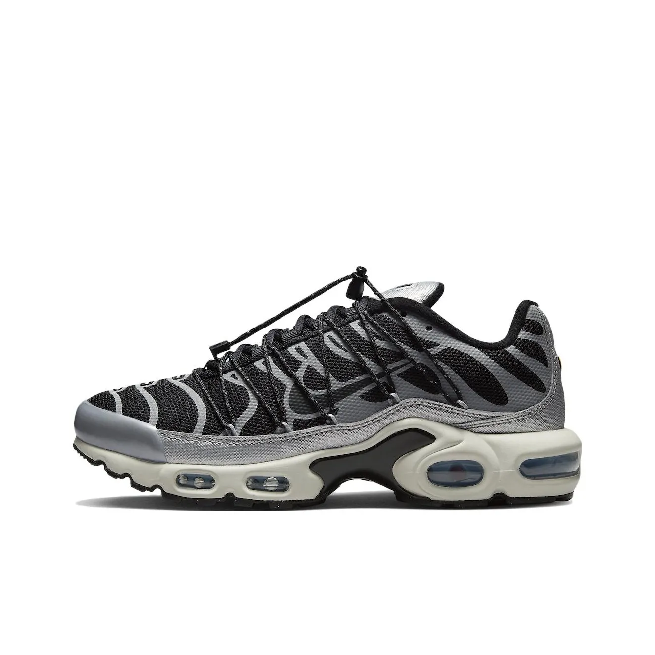 Nike Air Max Plus 'Lace Toggle Black Metallic Silver' Women's