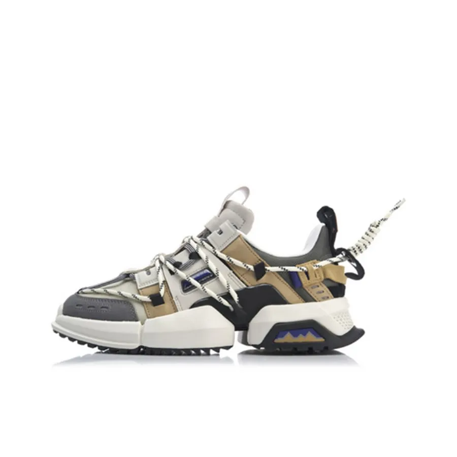 LiNing Shock Absorbers Slip-Resistant Abrasion-Resistant Wear-Resistant Men's Gray Brown