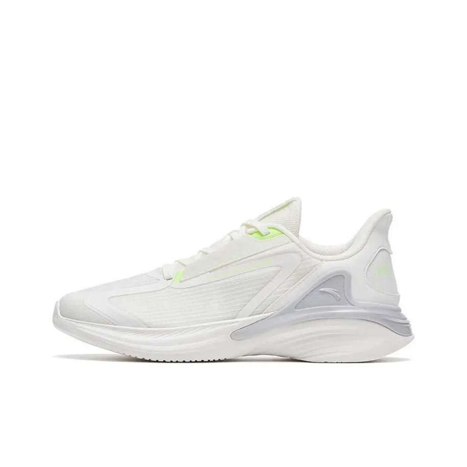 Anta City Cushioned Slip-Resistant Abrasion-Resistant Low-Top Running Shoes Men's White Green