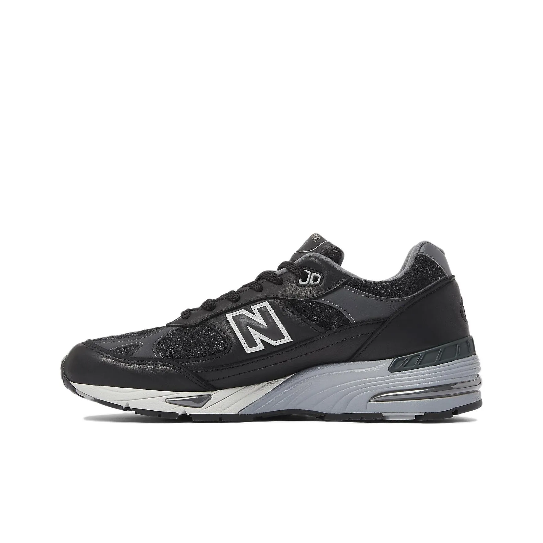 New Balance NB 991 V1 Устойчивые к истиранию низкие беговые кроссовки Мужские Черные Сделано в Великобритании