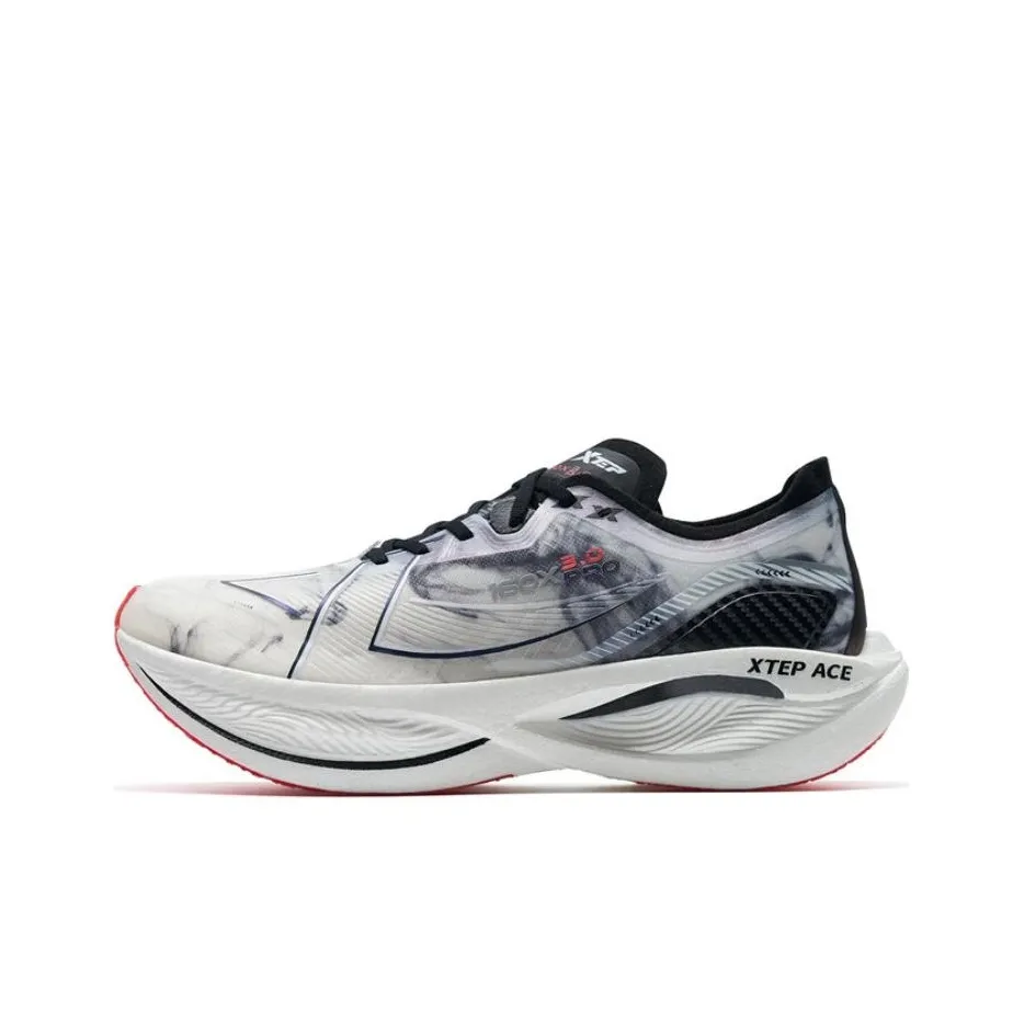 XTEP 160X 3.0 Pro Cushioning Anti-Slip And Wear-Resistant Lightweight Rebound Low-Top Running Shoes Men's White Black