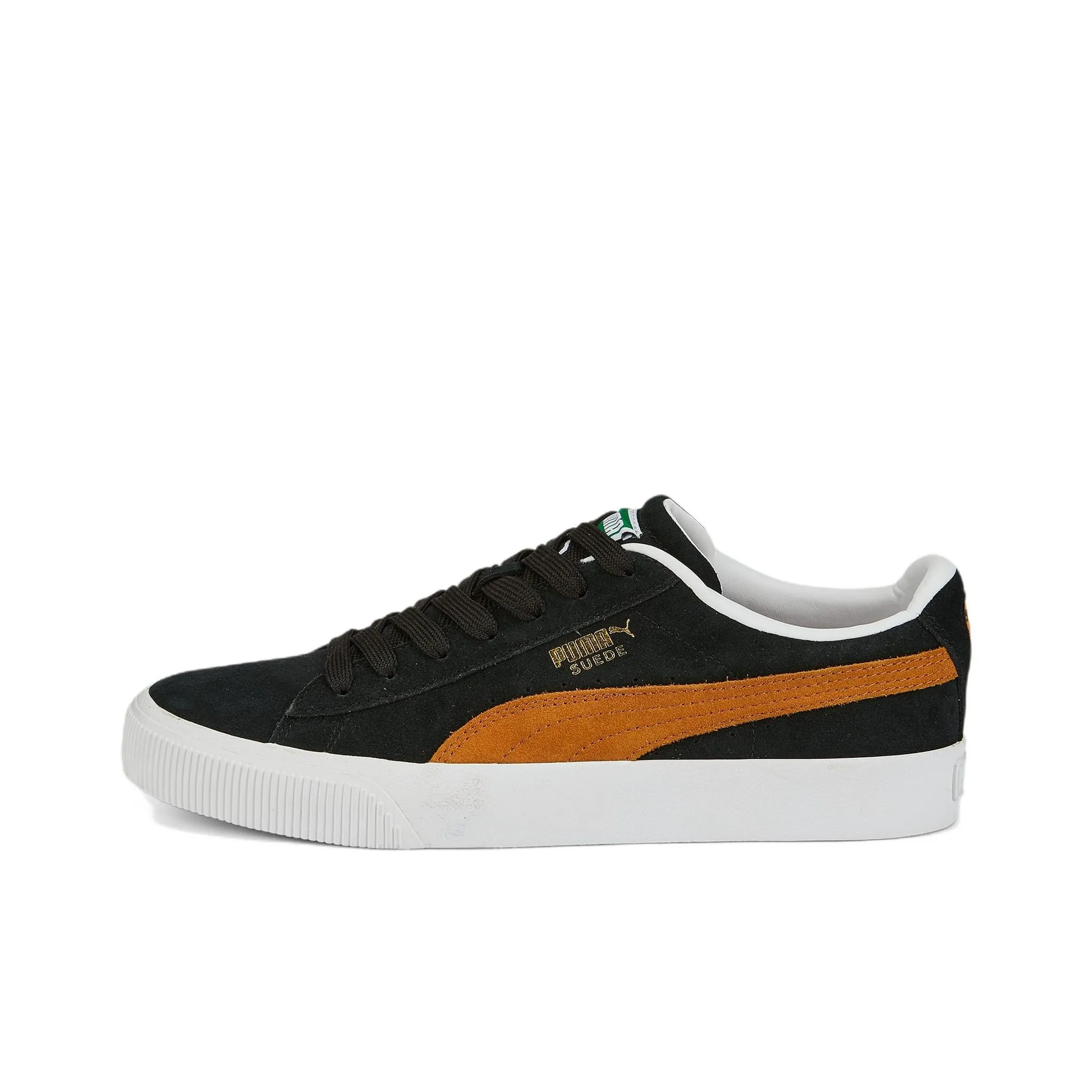 PUMA Suede Series Bulk Low Top Skateboard Shoes Unisex Black Orange