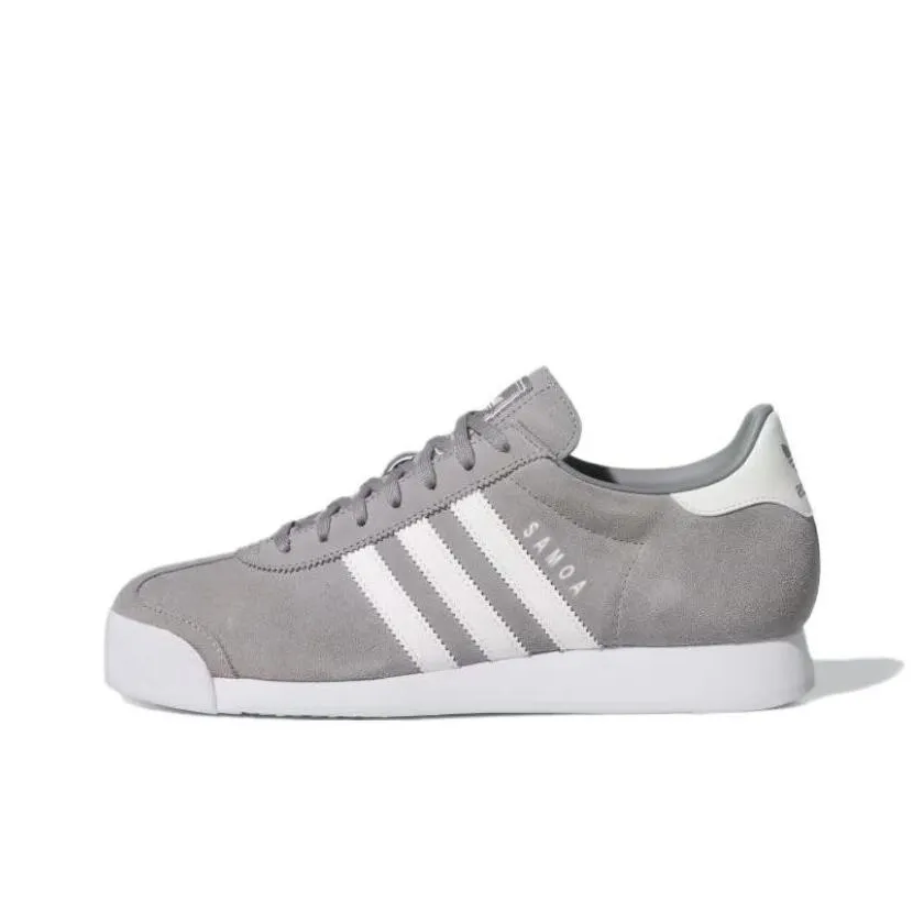 Adidas Originals Samoa Durable Breathable Low Top Skateboard Shoes Unisex Gray White