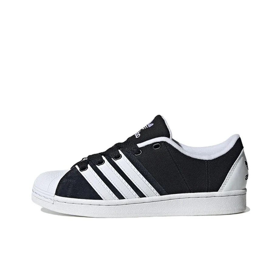 Adidas Originals SST Supermodified Slip-resistant Abrasion-resistant Low Top Skateboard Shoes Unisex Black White Adidas Originals SST Supermodified Slip-resistant Abrasion-resistant Низкие Кроссовки для скейтбординга Унисекс Черный Белый