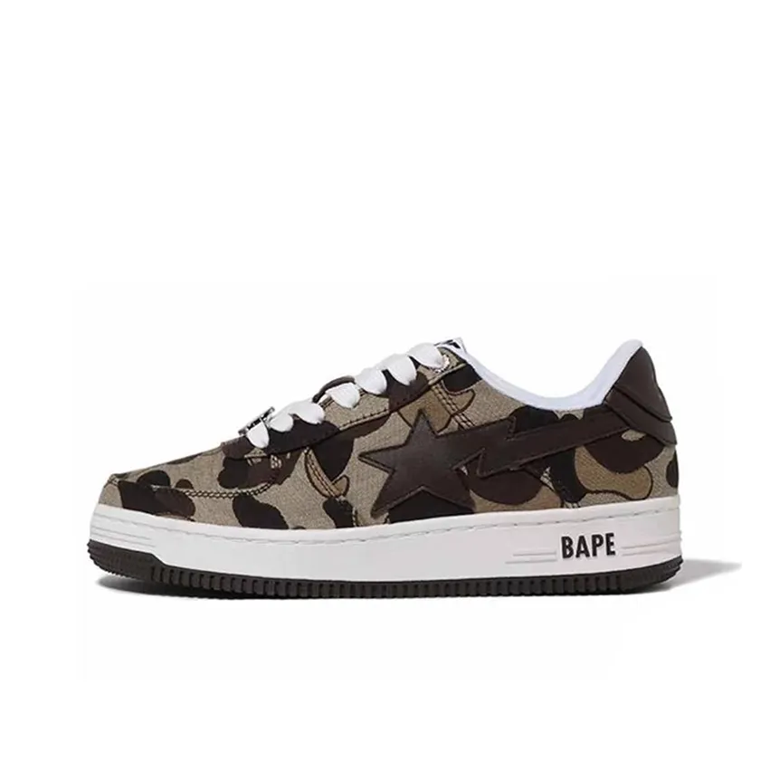 A BATHING APE STA Низкий Топ Повседневная Скейтборд Обувь Женская Коричневый Камуфляж