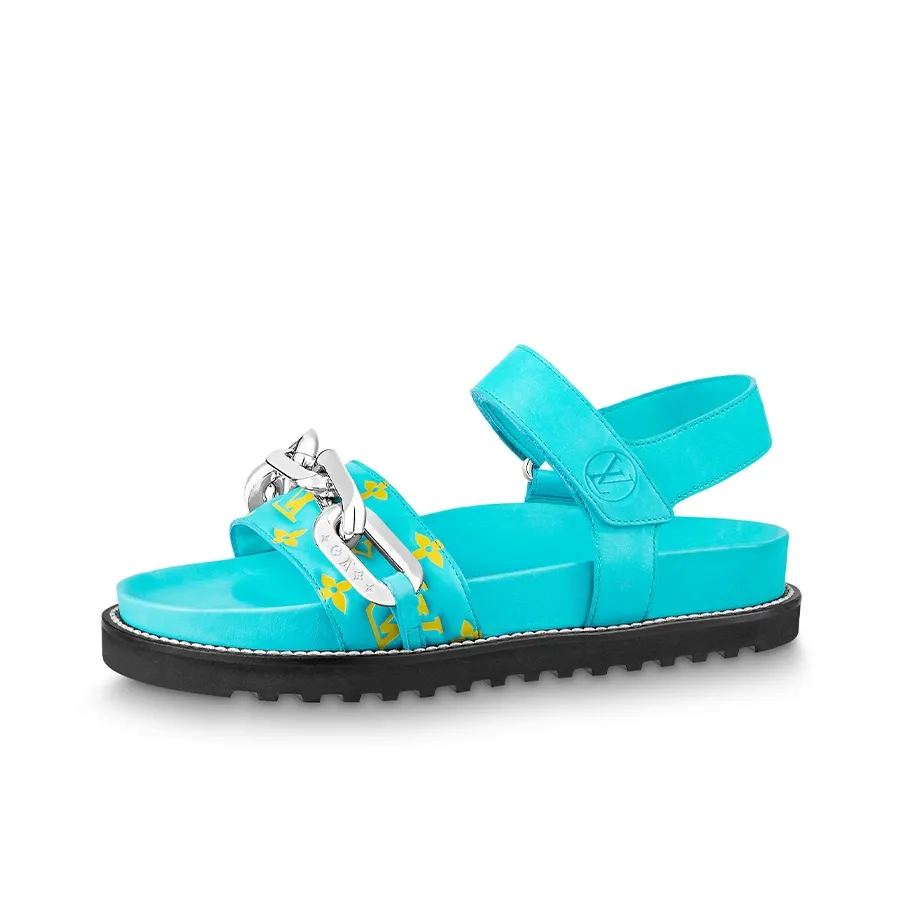 LOUIS VUITTON Paseo Comfort Flat Sandals 'Blue' Women's