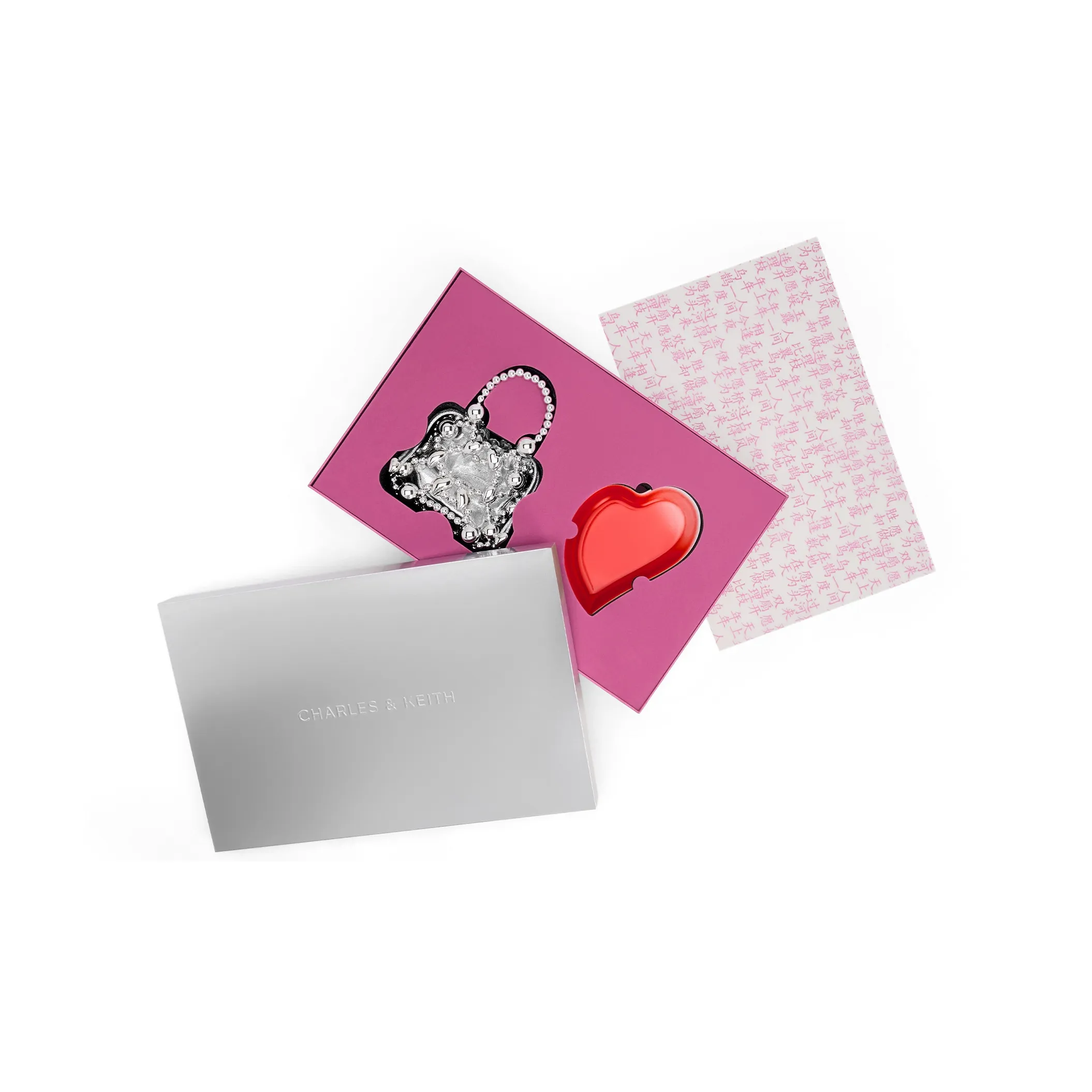 CHARLES KEITH Акриловая сумка через плечо маленькая сумка женский стиль серебряный